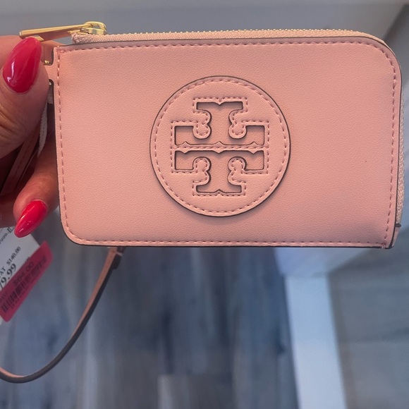 TORY BURCH POWDER PINK CARD CASE AND ZIP WALLET! New!! - Picture 7 of 7